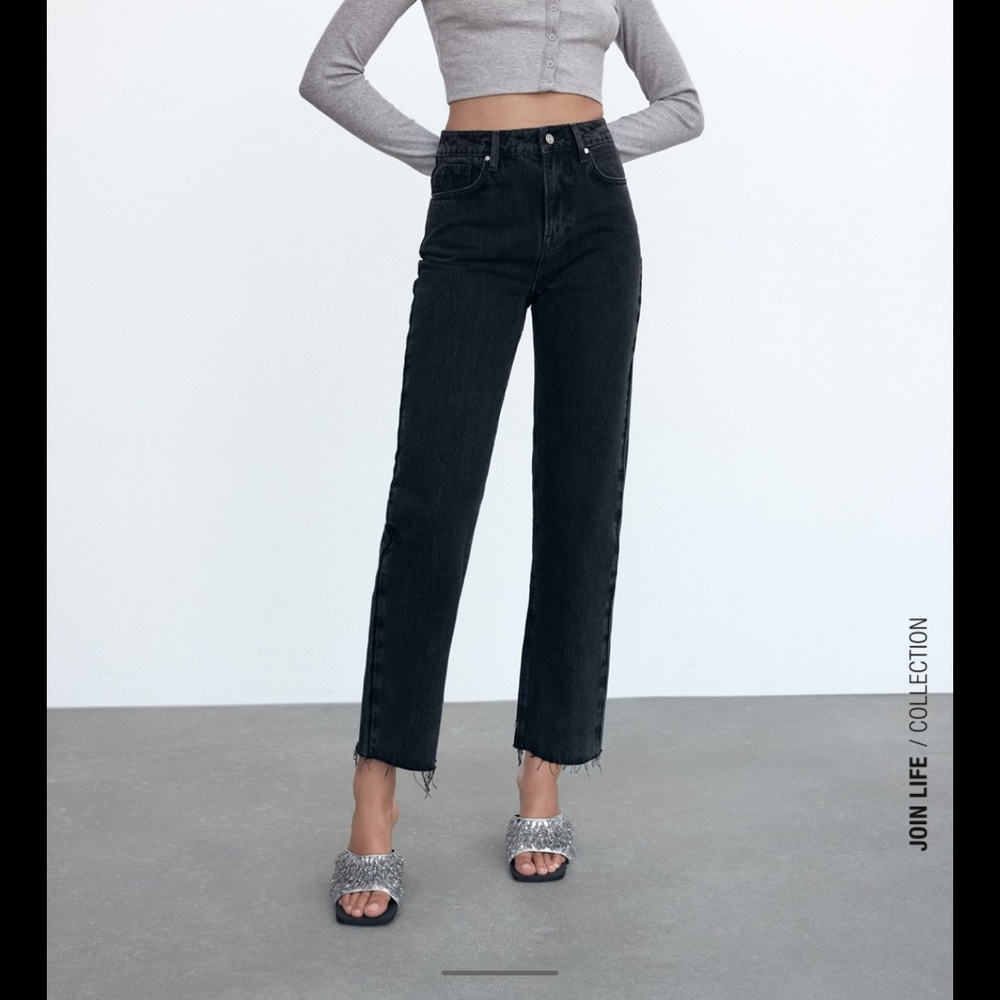 Zara high rise straight jean